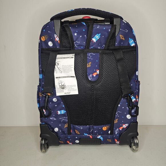 J World Lollipop Kids Rolling Backpack With Lunch Bag (16 Inch) Spaceship Blue - Picture 4 of 10